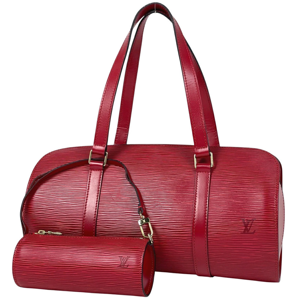 Louis Vuitton Soufflot Barrel Bag Handbag Epi Leather Rouge Red